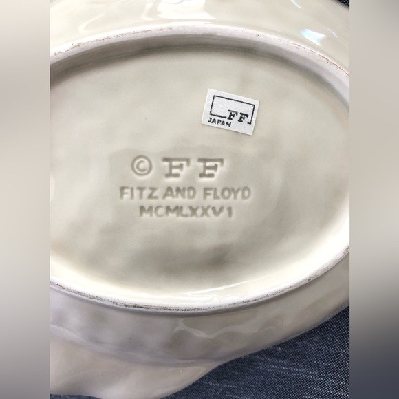 4 Fitz and Floyd Fish Individual Shrimp/Seafood Cocktail With Dip Plates - Picture 4 of 16